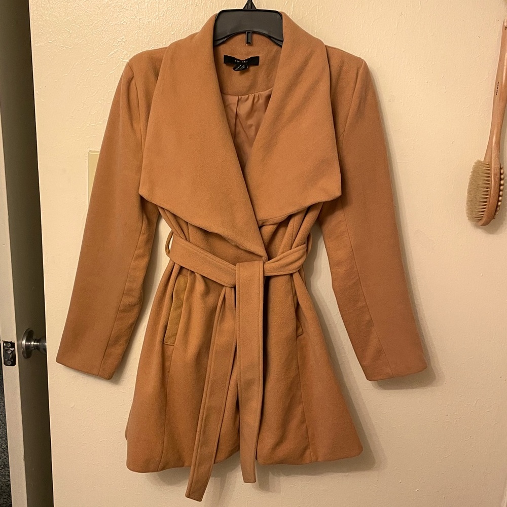 Tan trench coat
